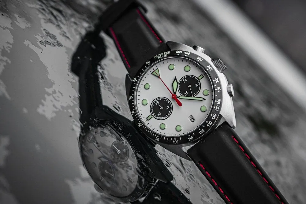 ENO Watch Drive E4/B Drivers Chronograph White