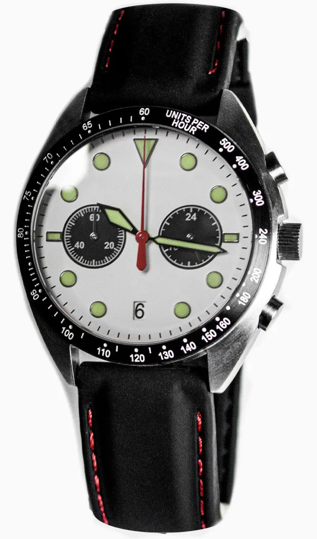 ENO Watch Drive E4/B Drivers Chronograph White