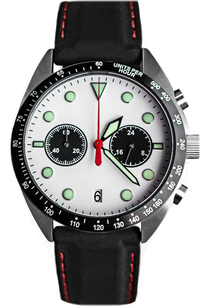 ENO Watch Drive E4/B Drivers Chronograph White