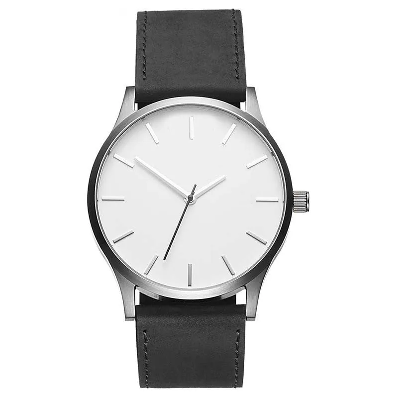 Fashion Leather Band Analog Quartz Men's Wrist Watch Clock