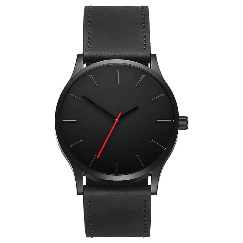Fashion Leather Band Analog Quartz Men's Wrist Watch Clock