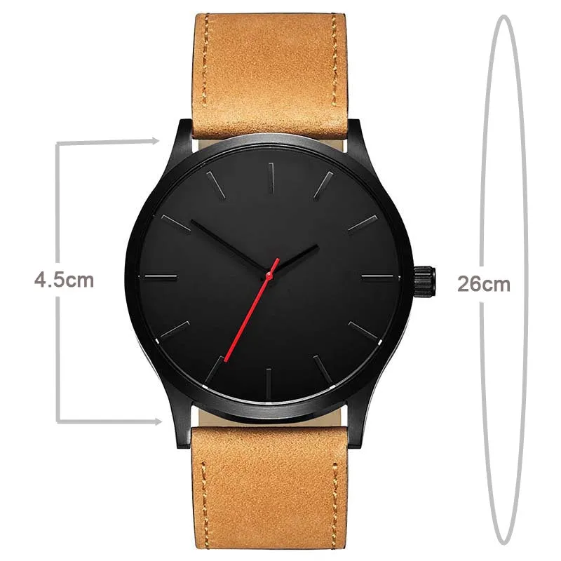 Fashion Leather Band Analog Quartz Men's Wrist Watch Clock