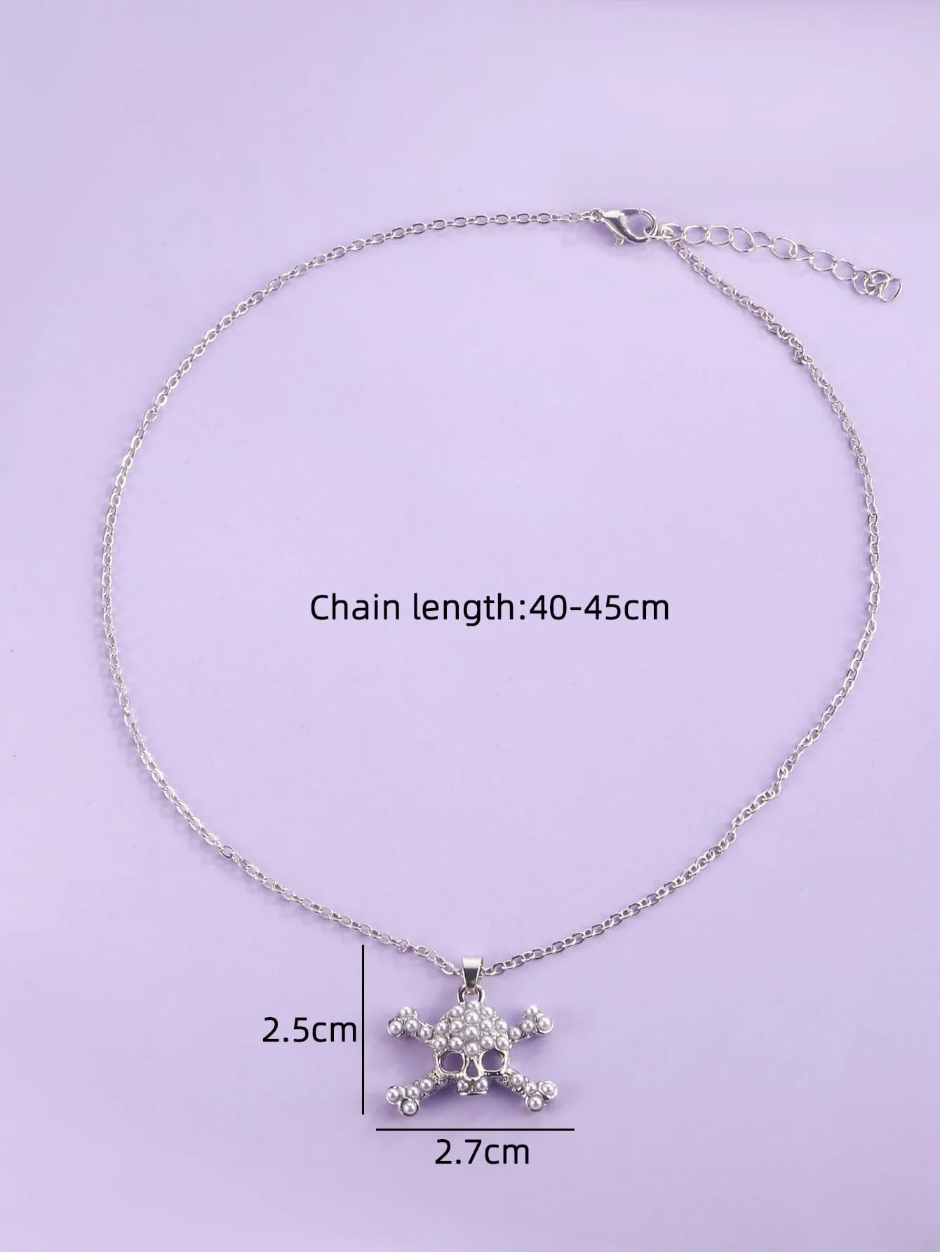Faux Pearl Skull Charm Necklace Jewelry for Women Gift for Her Necklace