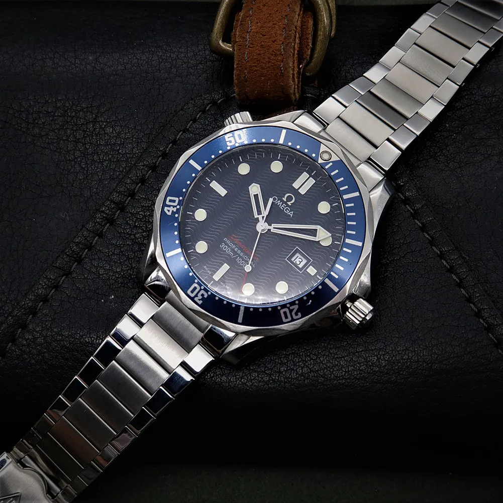Forstner Flat Link Stainless Steel Watch Bracelet for Omega Seamaster