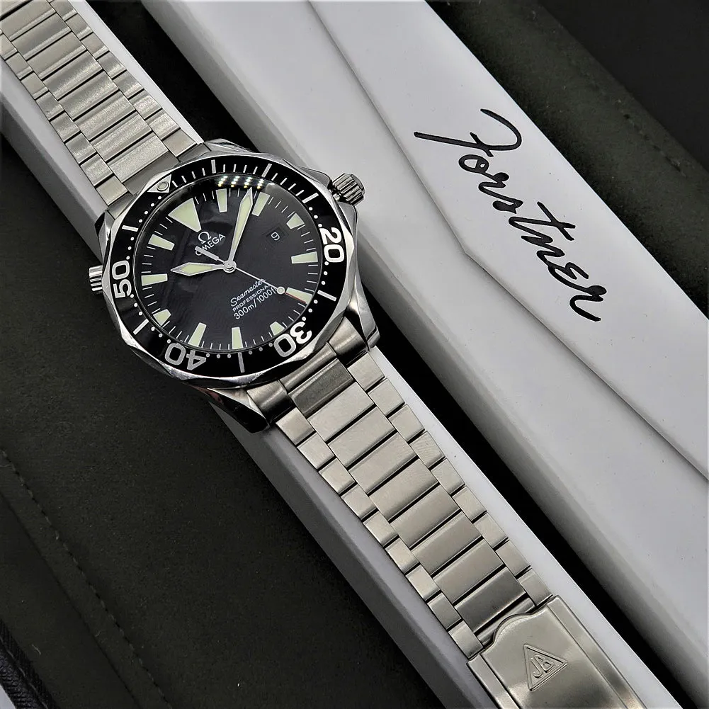 Forstner Flat Link Stainless Steel Watch Bracelet for Omega Seamaster