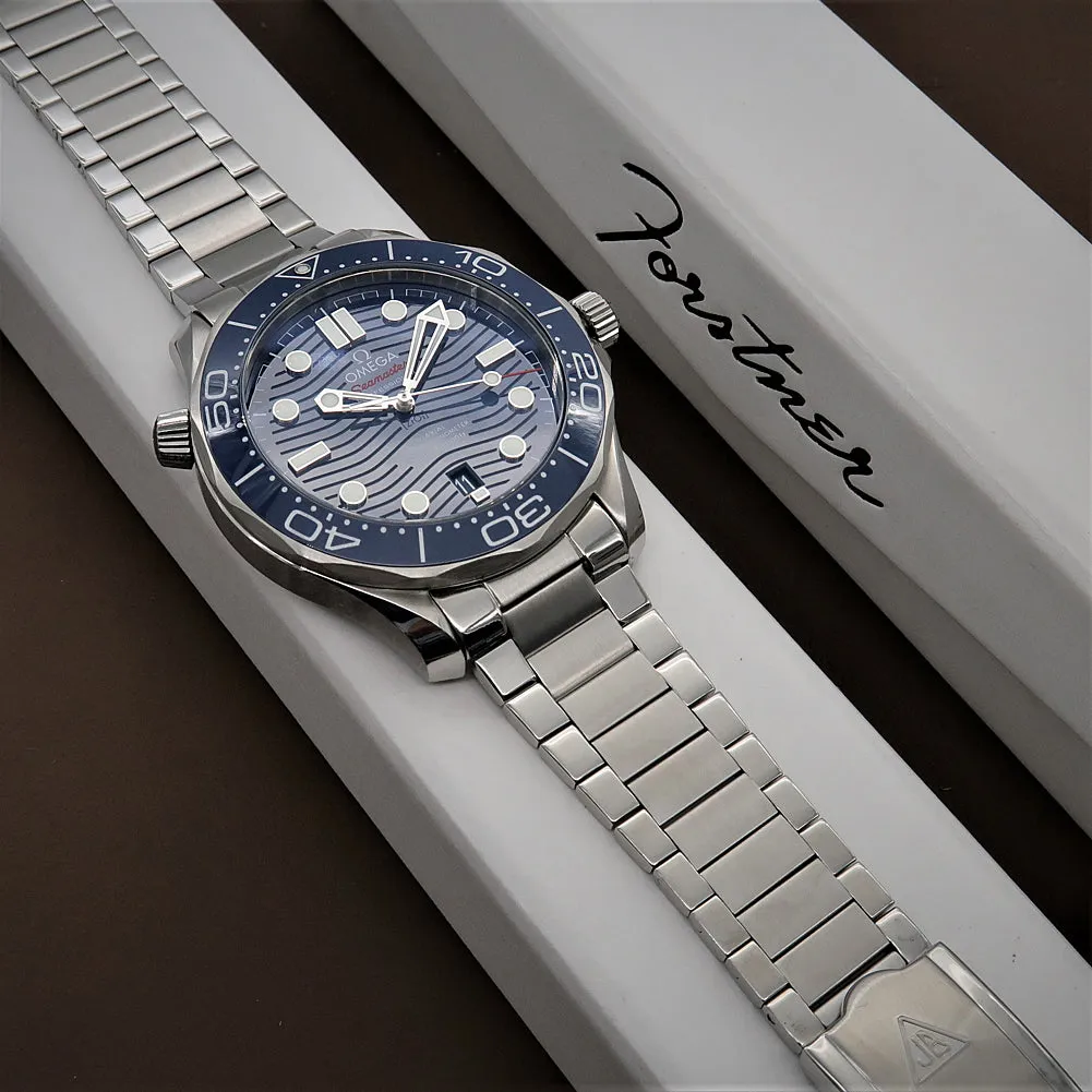 Forstner Flat Link Stainless Steel Watch Bracelet for Omega Seamaster