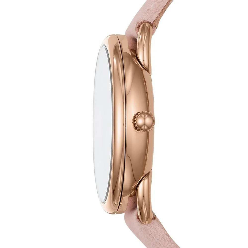 Fossil Tailor Womens Blush Leather Band Pink Quartz Dial Watch - ES4419