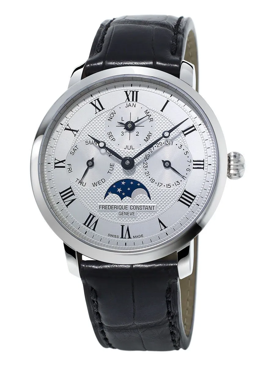 Frederique Constant Slimline Silver Dial Automatic Men's Perpetual Calendar Watch FC-775MC4S6