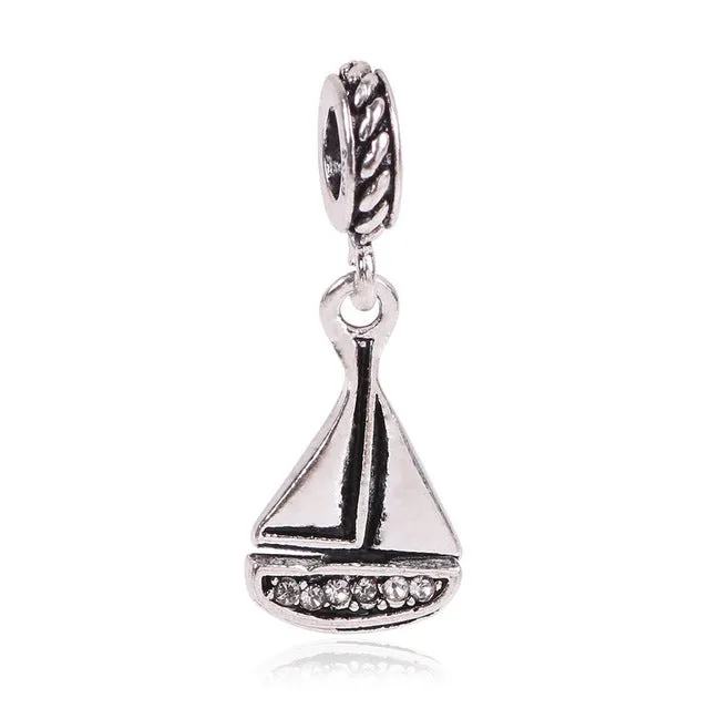 Free Shipping 1Pcs Silver Bead Charm European Silver with Angel wings Charm Pendant Bead Fit Pandora Bracelet