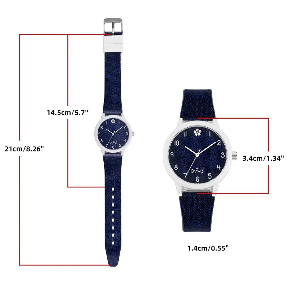 Girls Teens Denim Analog Watch
