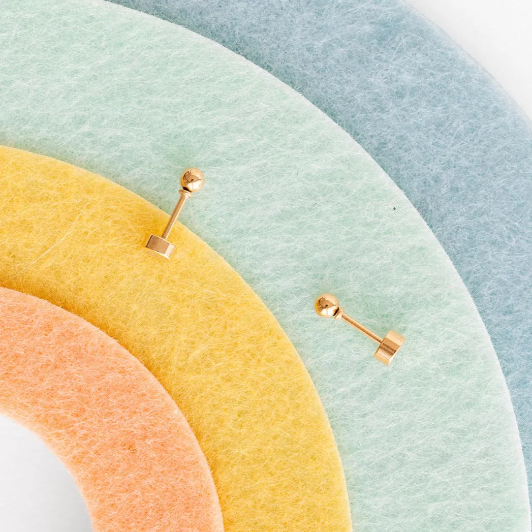 Gold Ball Earrings - 18K Gold Plated, Hypoallergenic