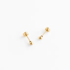 Gold Ball Earrings - 18K Gold Plated, Hypoallergenic