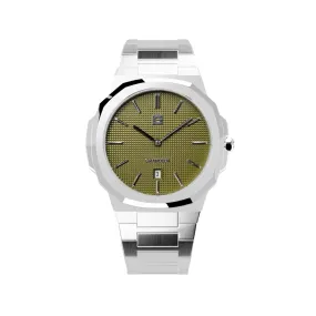 Grandeur Ultra Thin Stain Steel Green 40 MM Quartz Men