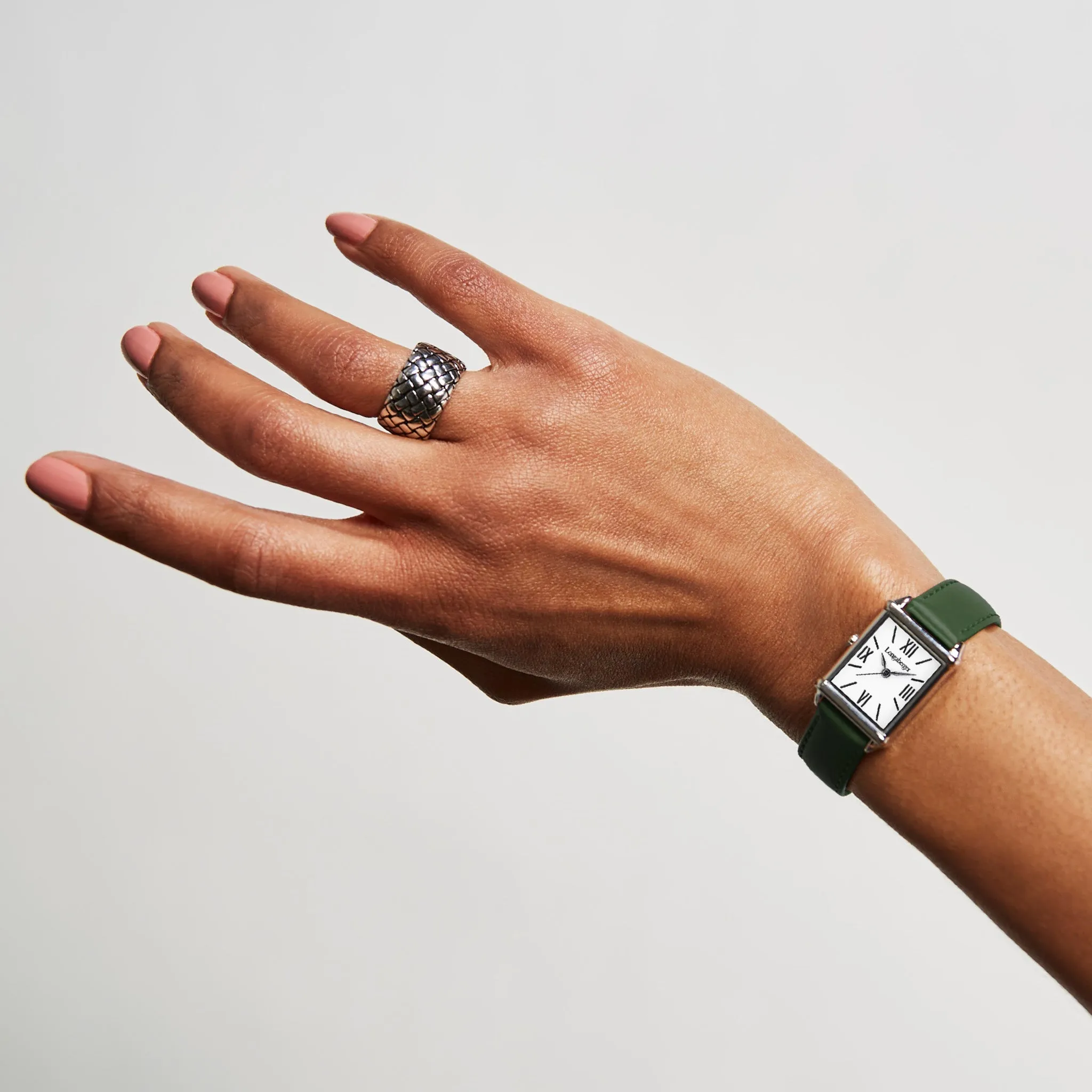Green Leather Watch with Enamel