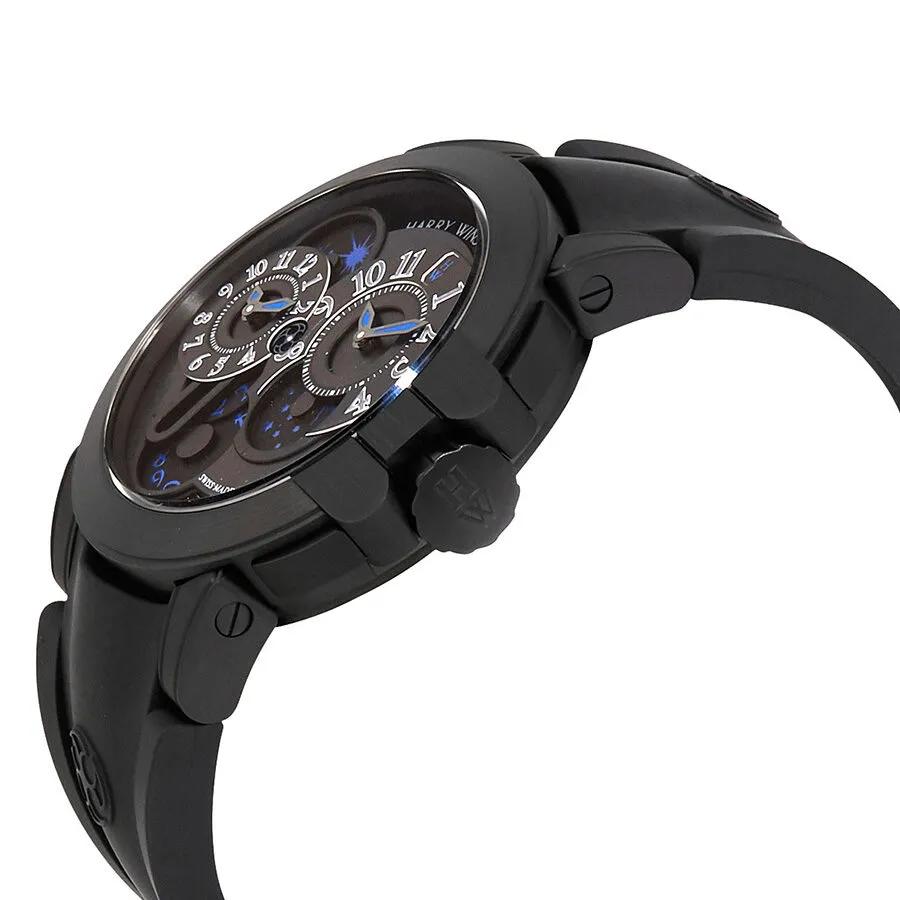 Harry Winston Ocean Dual Time Automatic Black Opalien Dial Men's Watch OCEATZ44ZZ007