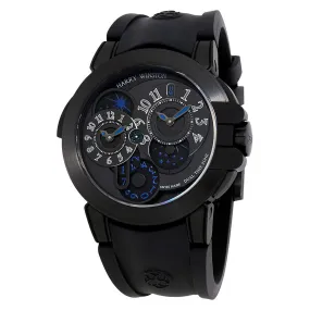 Harry Winston Ocean Dual Time Automatic Black Opalien Dial Men's Watch OCEATZ44ZZ007