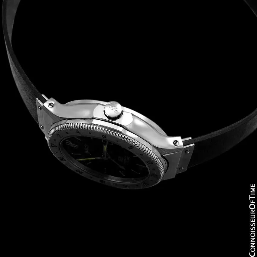 Hublot MDM Midsize Mens Automatic GMT Watch - Stainless Steel