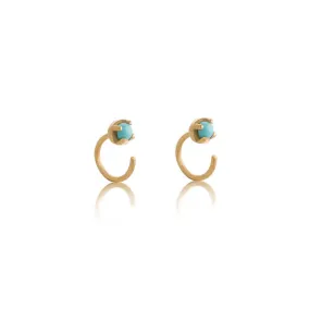 Huggy Hoop, Turquoise, Gold