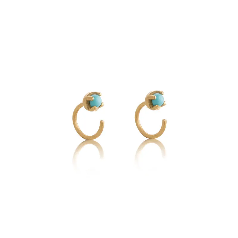 Huggy Hoop, Turquoise, Gold