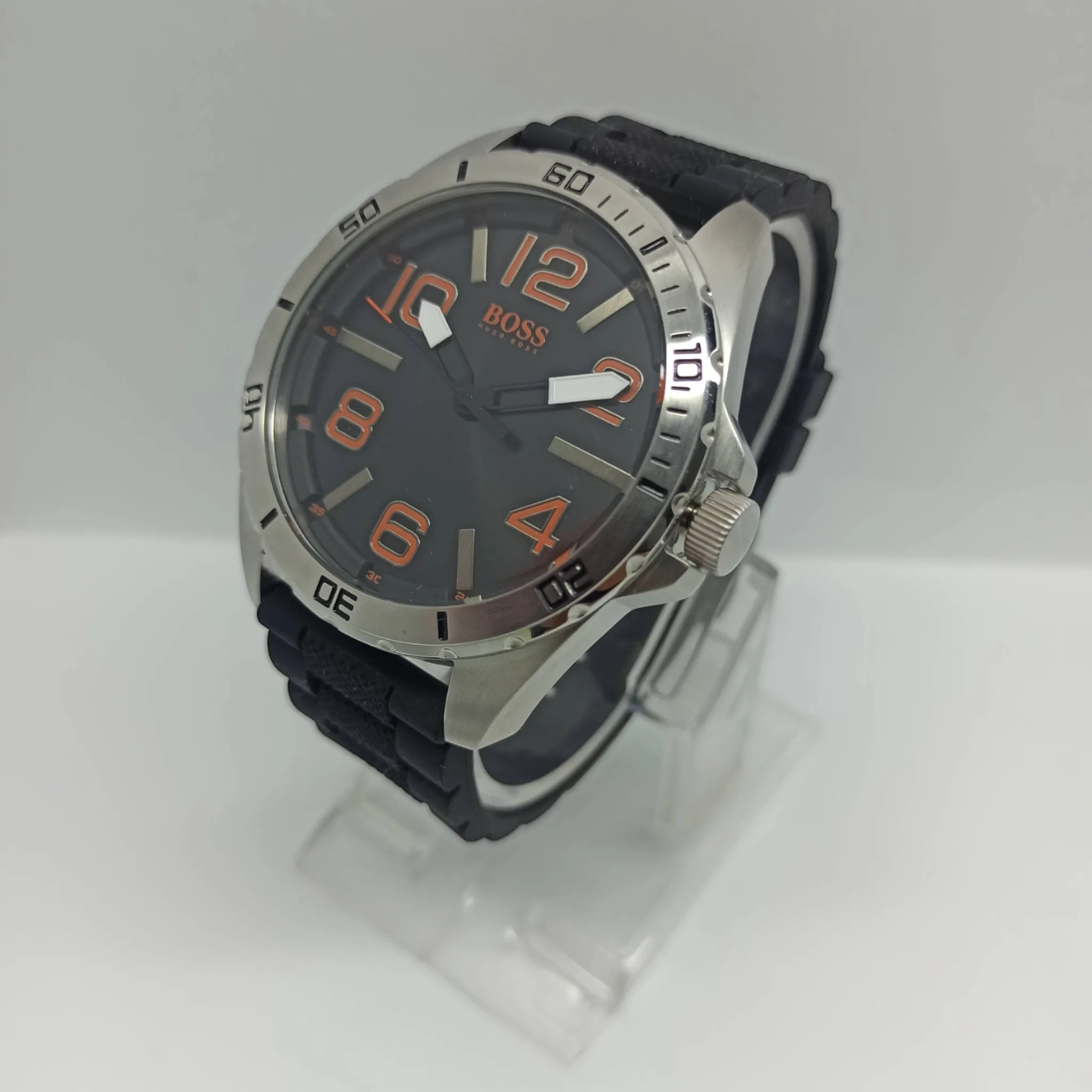 Hugo Boss - Original - Quartz - Silver/Orange - Silicone Strap - 48mm - Men's Watch