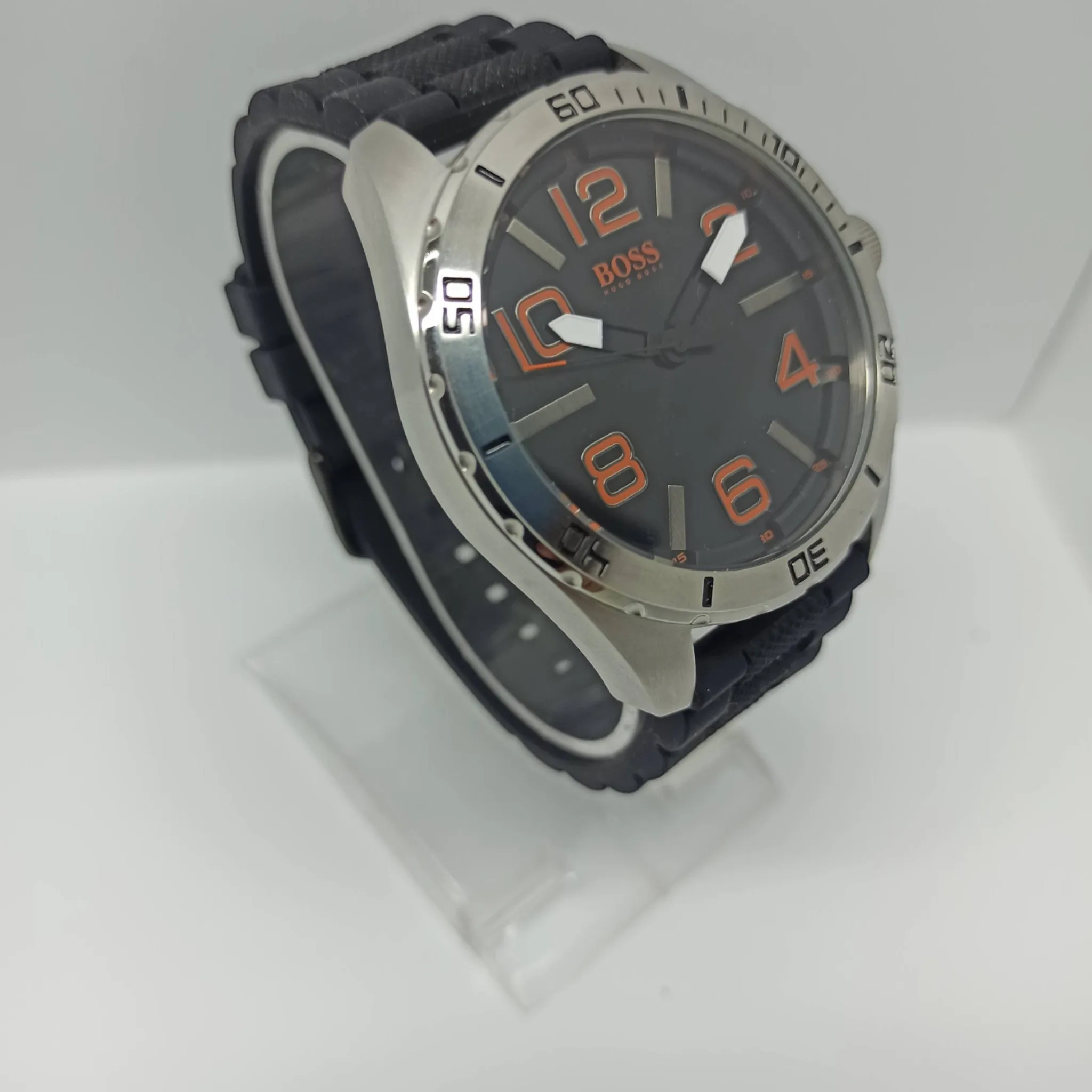 Hugo Boss - Original - Quartz - Silver/Orange - Silicone Strap - 48mm - Men's Watch
