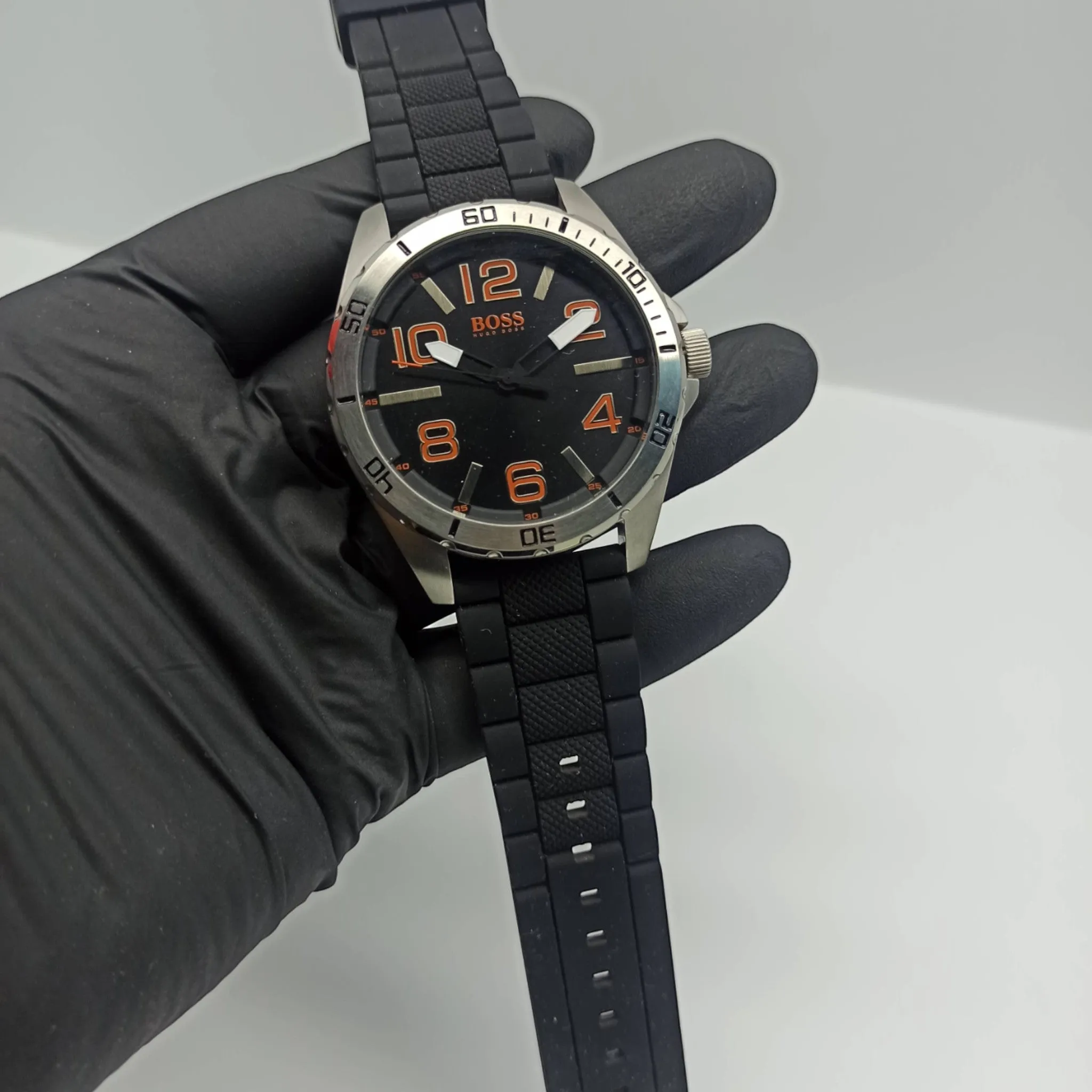 Hugo Boss - Original - Quartz - Silver/Orange - Silicone Strap - 48mm - Men's Watch