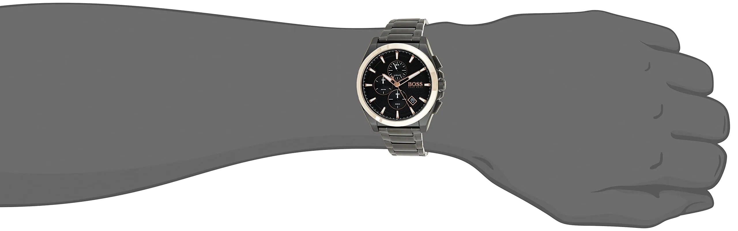 Hugo Boss Stainless Steel Grandmaster Analog Black Dial Men's Watch-1513885