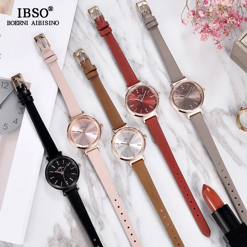 IBSO 8 MM Ultra-Thin Wrist Women Watches Luxury Female Clock Fashion Montre Femme 2019 Quartz Ladies Watch Relogio Feminino