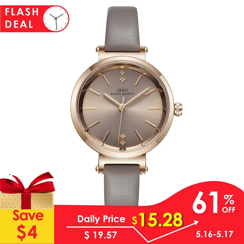 IBSO 8 MM Ultra-Thin Wrist Women Watches Luxury Female Clock Fashion Montre Femme 2019 Quartz Ladies Watch Relogio Feminino