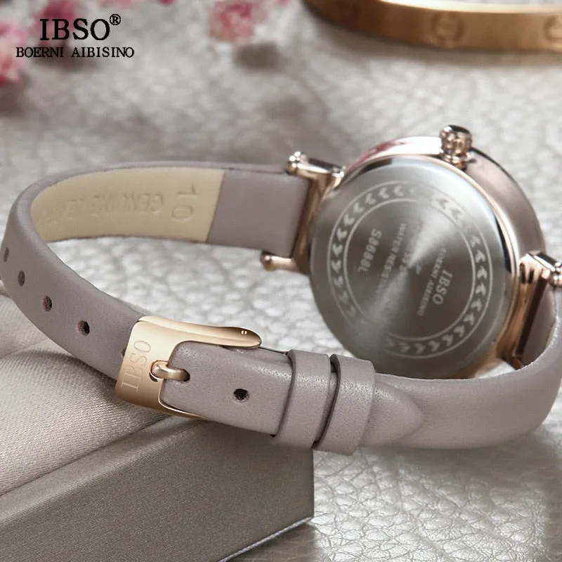 IBSO 8 MM Ultra-Thin Wrist Women Watches Luxury Female Clock Fashion Montre Femme 2019 Quartz Ladies Watch Relogio Feminino