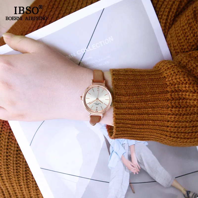 IBSO 8 MM Ultra-Thin Wrist Women Watches Luxury Female Clock Fashion Montre Femme 2019 Quartz Ladies Watch Relogio Feminino