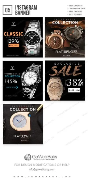 Instagram Ad Banners - Watches Shop For Men