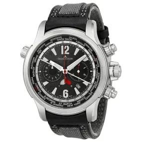 Jaeger LeCoultre Master Compressor Automatic Black Dial Black Leather Men's Watch Q1768421