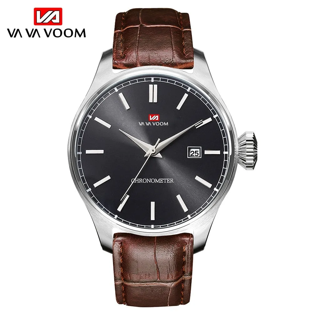 Large Pilot Series Creative Calendar Airplane Sports Military SEAL Fashion Casual Brand Army Brown Leather Wrist Watches For Men
