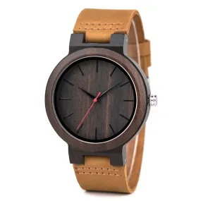 Leather Strap Wooden Watch