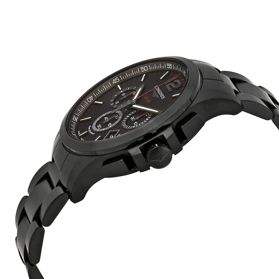Longines Conquest V.H.P. Chronograph Black Carved Dial Men's Watch L37272566 L3.727.2.56.6