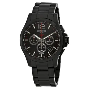Longines Conquest V.H.P. Chronograph Black Carved Dial Men's Watch L37272566 L3.727.2.56.6
