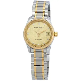 Longines Master Champagne Dial Automatic Ladies Two Tone Watch L2.128.5.38.7