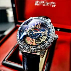 Luxury Automatic Mechanical Watch Men Tusso Wheel Double-sided Hollow Dial Carving WristWatch Luminous Man Clock 80h Working