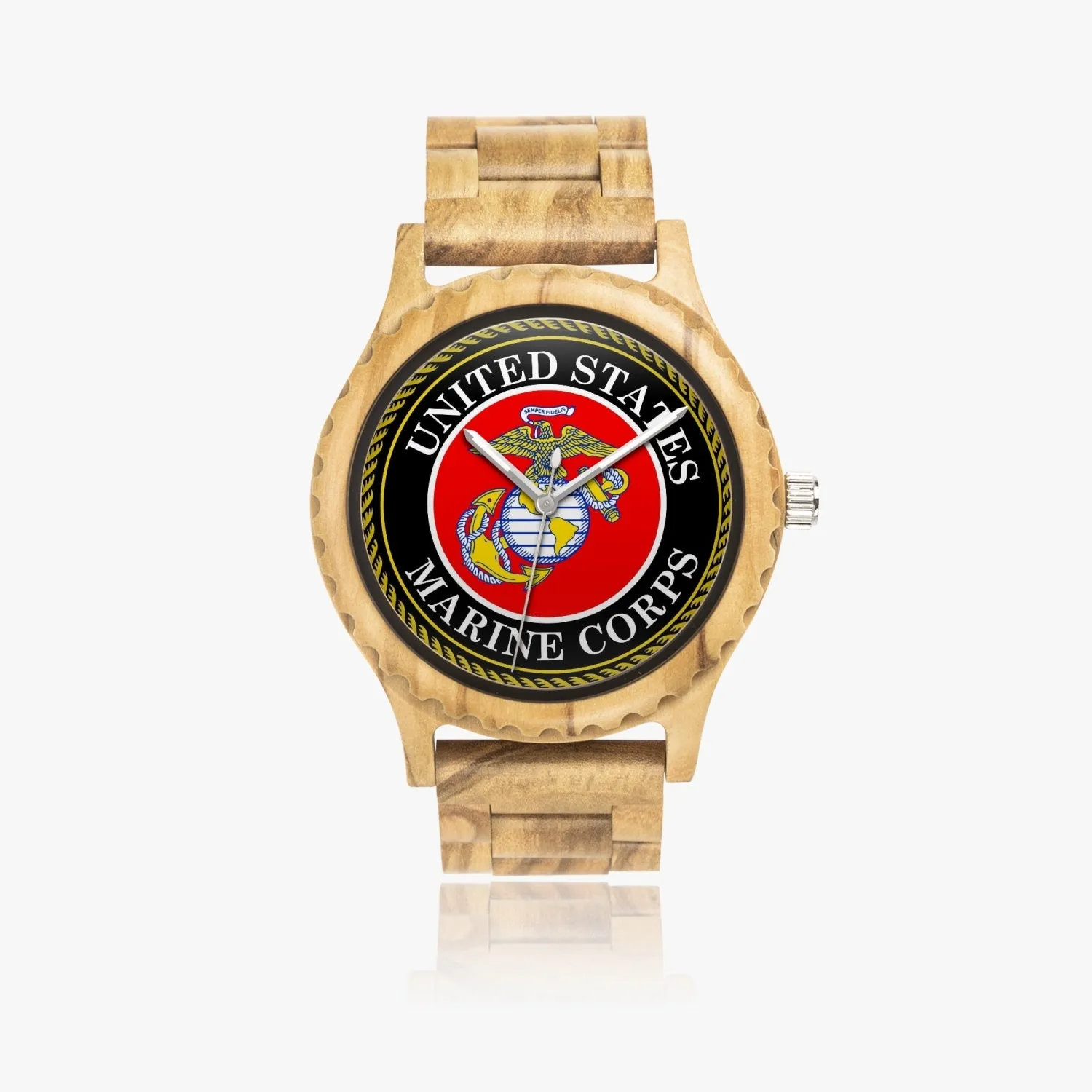 Marine Corps Italian Olive Lumber Wooden Watch