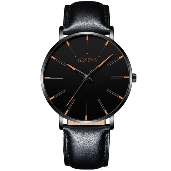 Men&#39;s Fashion Minimalist Ultra Thin Watches for Men Simple Business Stainless Steel Mesh Belt Quartz Watch relogio masculino
