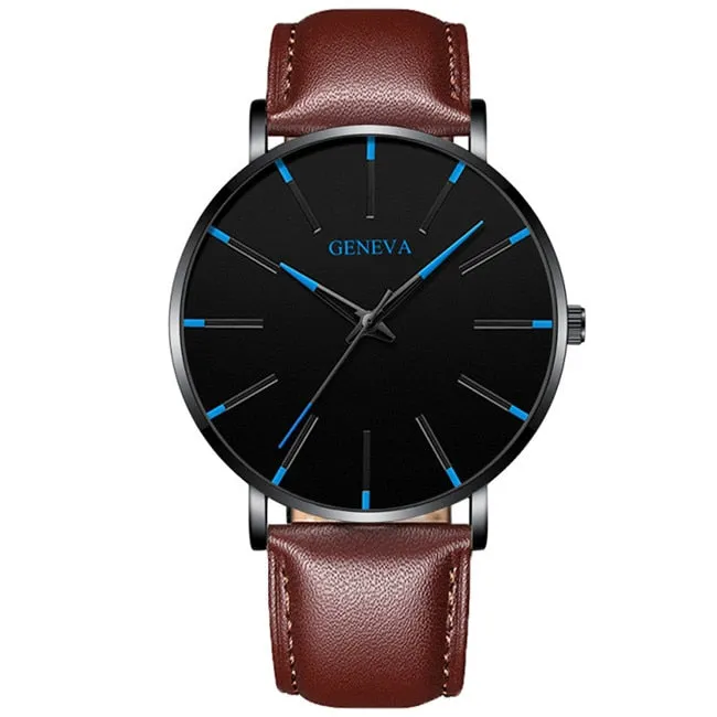 Men&#39;s Fashion Minimalist Ultra Thin Watches for Men Simple Business Stainless Steel Mesh Belt Quartz Watch relogio masculino