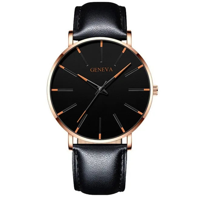 Men&#39;s Fashion Minimalist Ultra Thin Watches for Men Simple Business Stainless Steel Mesh Belt Quartz Watch relogio masculino