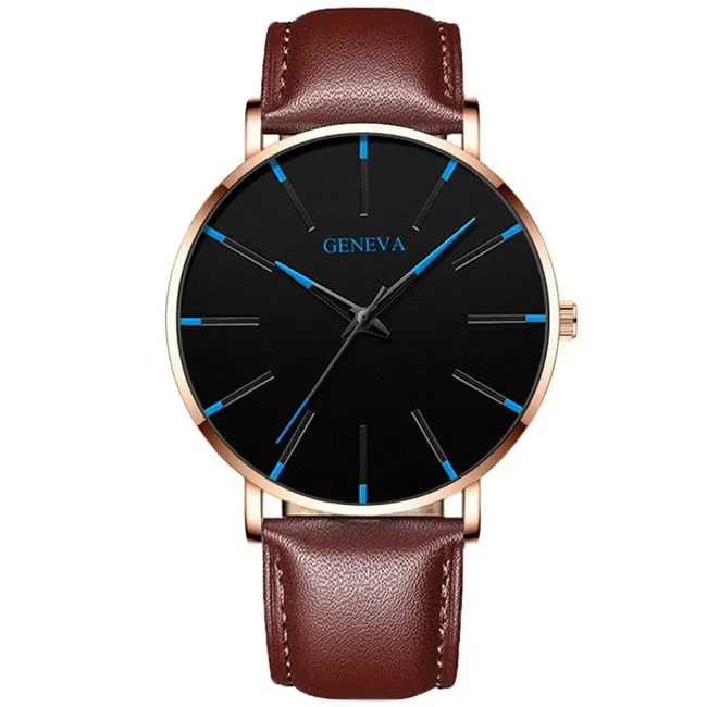 Men&#39;s Fashion Minimalist Ultra Thin Watches for Men Simple Business Stainless Steel Mesh Belt Quartz Watch relogio masculino