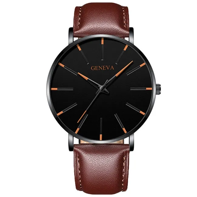 Men&#39;s Fashion Minimalist Ultra Thin Watches for Men Simple Business Stainless Steel Mesh Belt Quartz Watch relogio masculino