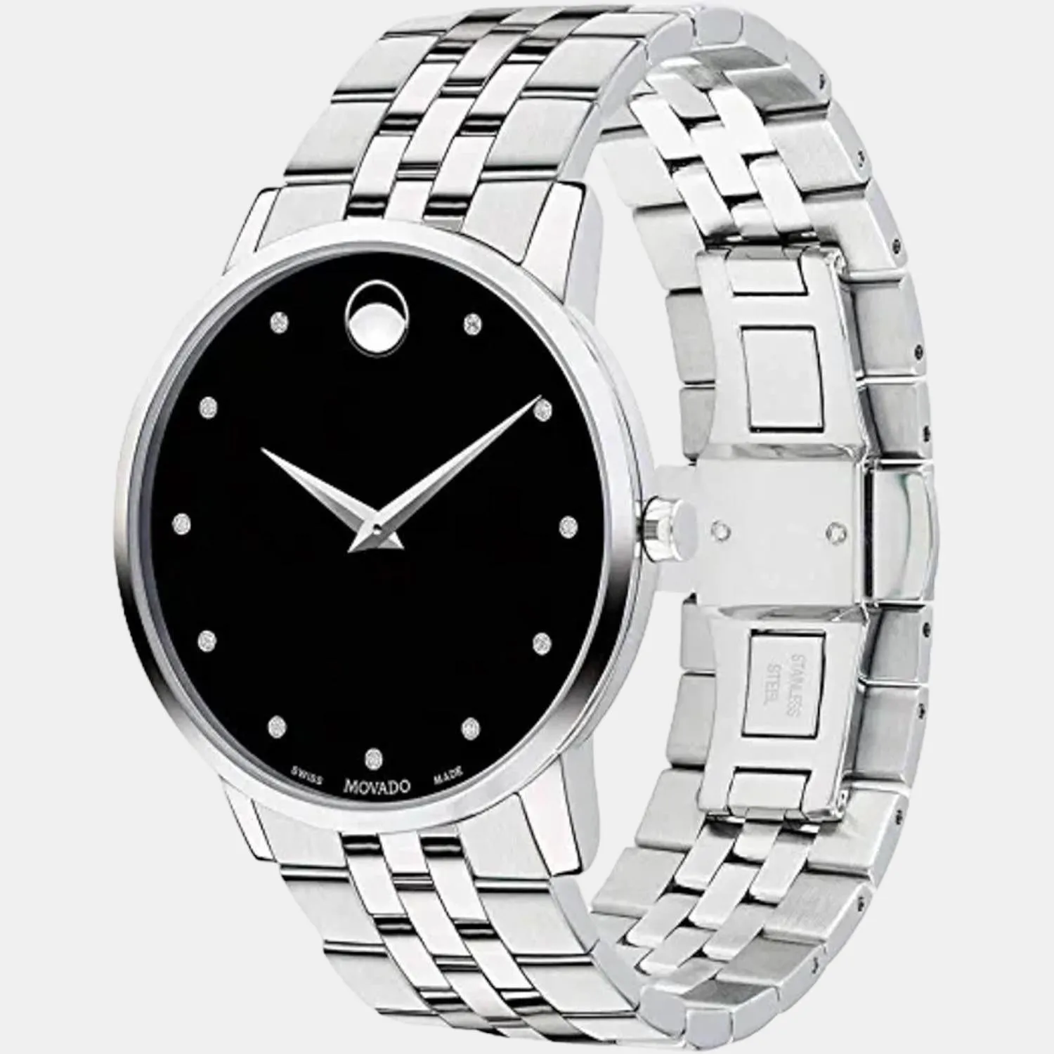 Men's Black Analog Stainless Steel Watch 607201