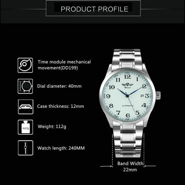 Men's Casual Watches Online Minimalist Auto Mechanical WINNER Watch Montre Mode
