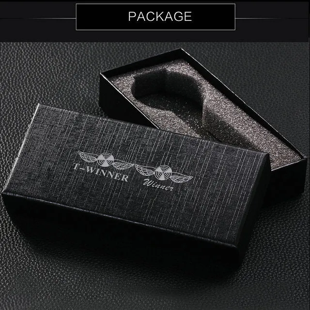 Men's Casual Watches Online Minimalist Auto Mechanical WINNER Watch Montre Mode