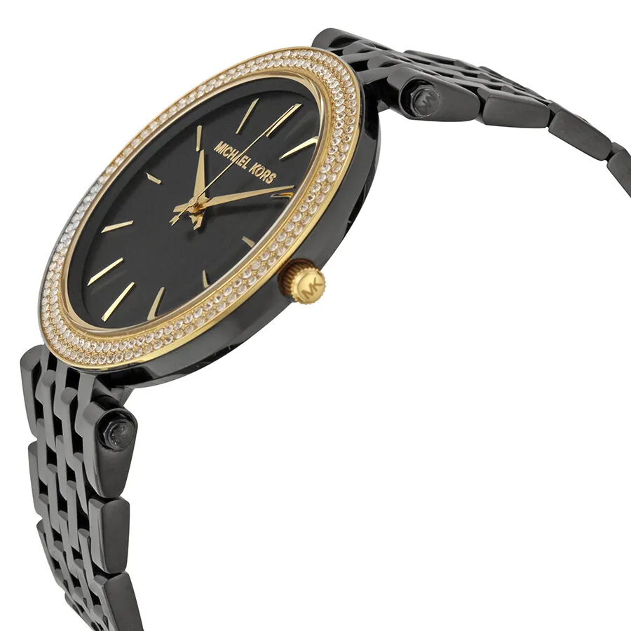 Michael Kors Darci Black Dial Black Ion-plated Ladies Watch MK3322