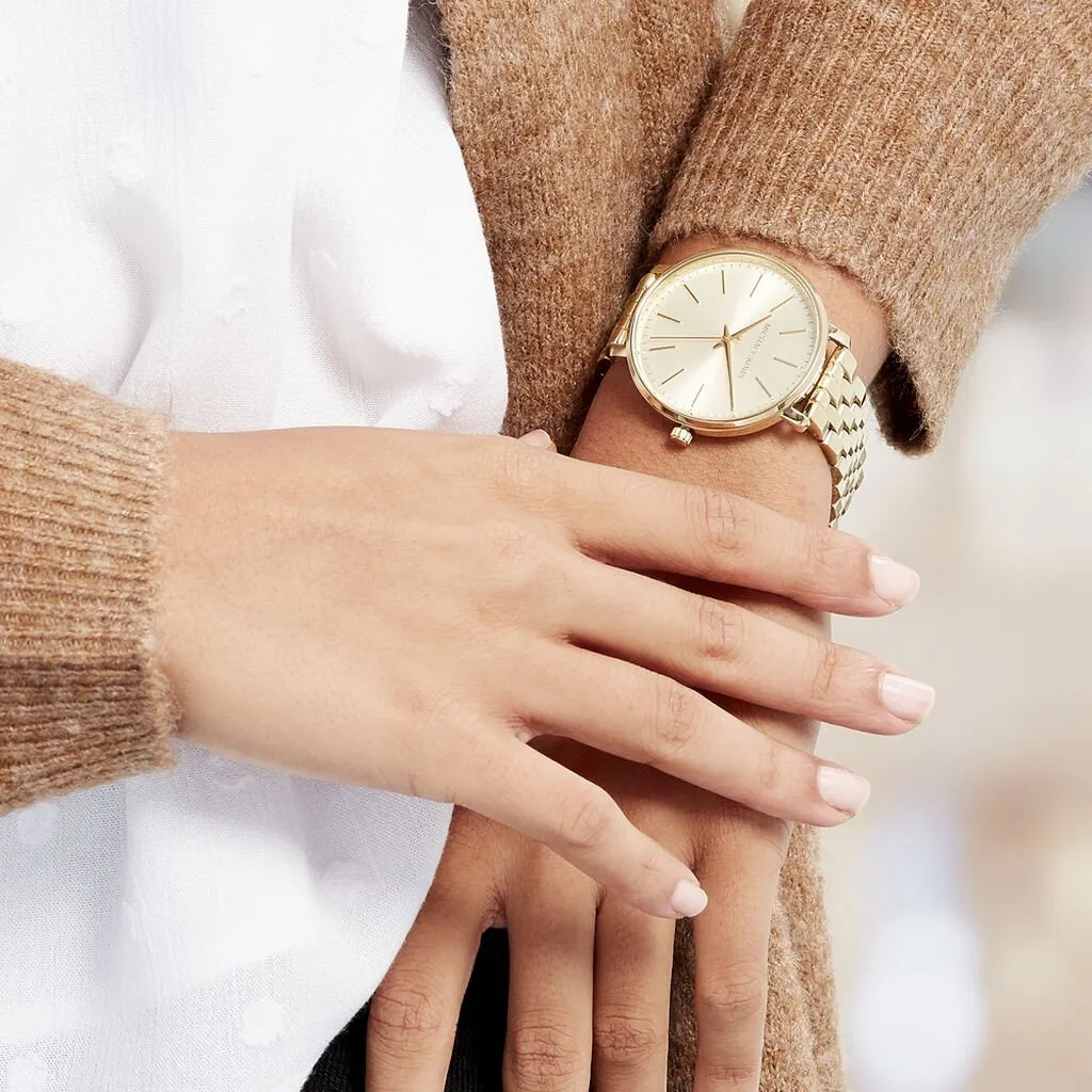 Michael Kors Pyper Crystal Yellow Gold-tone Dial Ladies Watch MK3898